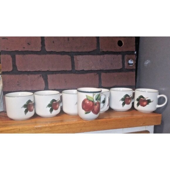 Cades Cove Collection Cups Set of 6 Apple by Citation + 1 Apple mug beautiful - Picture 3 of 16